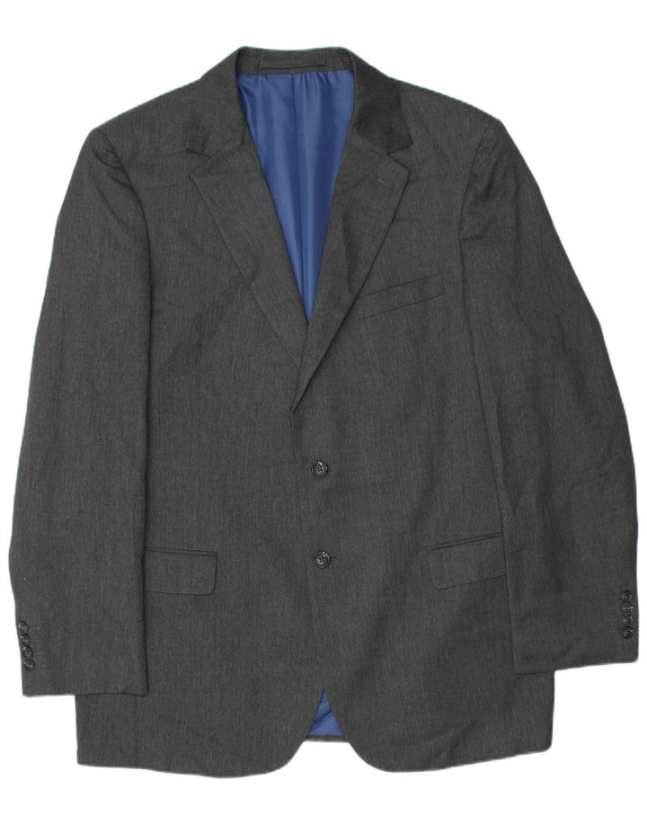 MARKS & SPENCER Mens 2 Button Blazer Jacket UK 44 2XL Grey Polyester