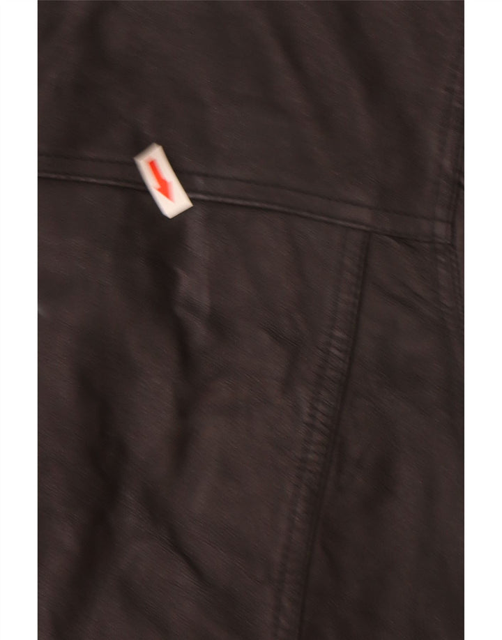 Vintage Damen Lederjacke UK 16 Großes schwarzes Leder