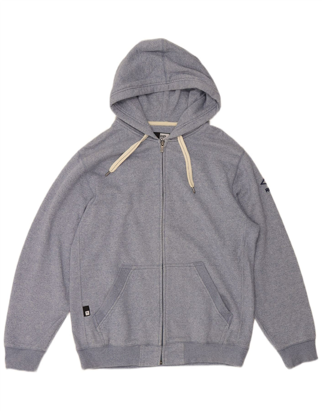 Rip Curl Herren-Kapuzenpullover mit Reißverschluss, groß, aus blauer Baumwolle