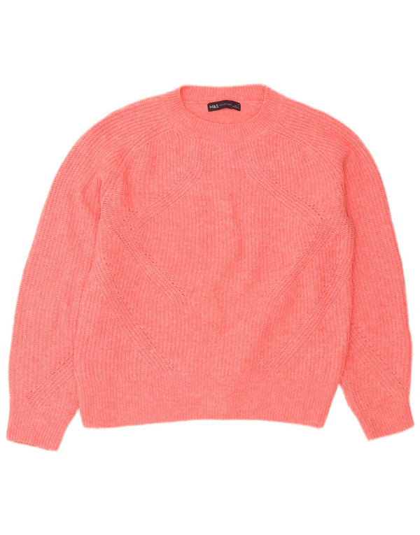 Marks & Spencer Damen Crop Pullover mit Rundhalsausschnitt, UK 10, Größe S, Rosa