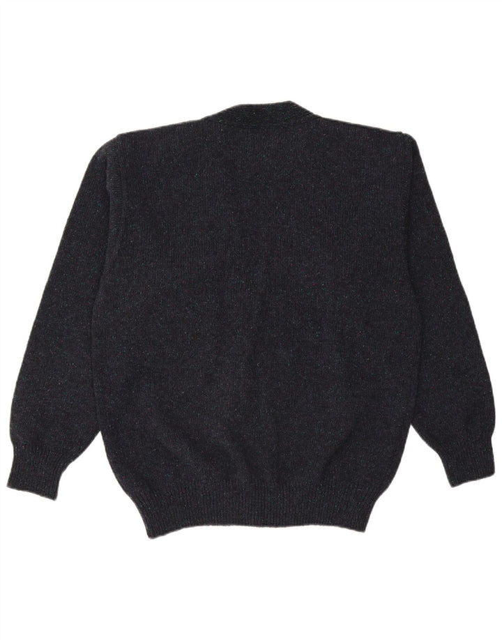 Vintage Herren Cardigan Pullover IT 50 Medium Marineblaue Wolle
