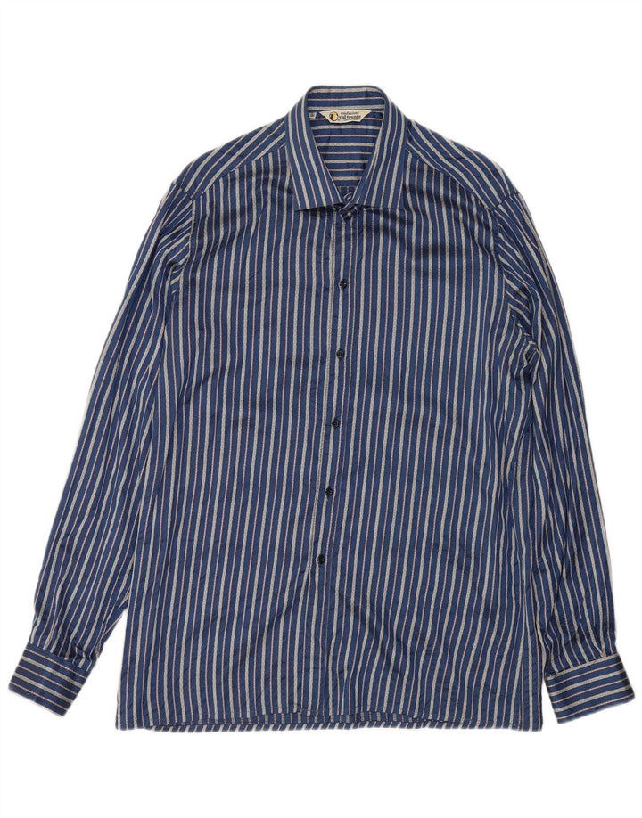 Vintage Herrenhemd Größe 42 16 1/2 Große blaue Nadelstreifen
