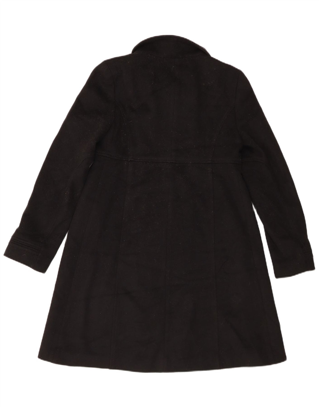 Zara Damen Zweireihiger Mantel UK 10 Small Schwarze Wolle