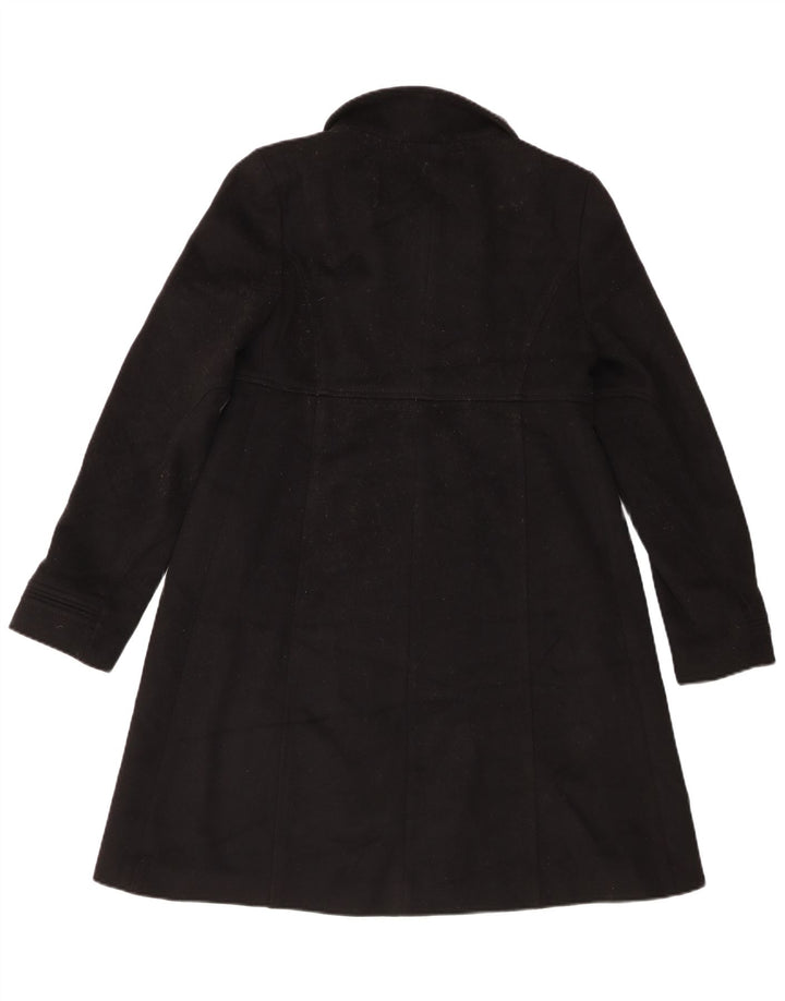 Zara Damen Zweireihiger Mantel UK 10 Small Schwarze Wolle