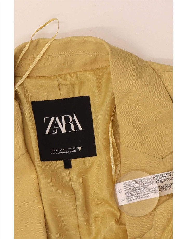 Zara Damen 2-Knopf-Blazerjacke UK 16 Large Schwarz Lyocell