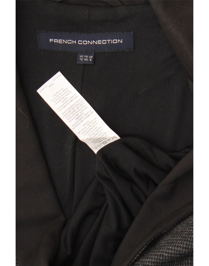 French Connection Damen-Blazerjacke, UK 12, Mittelgrau mit Hahnentrittmuster