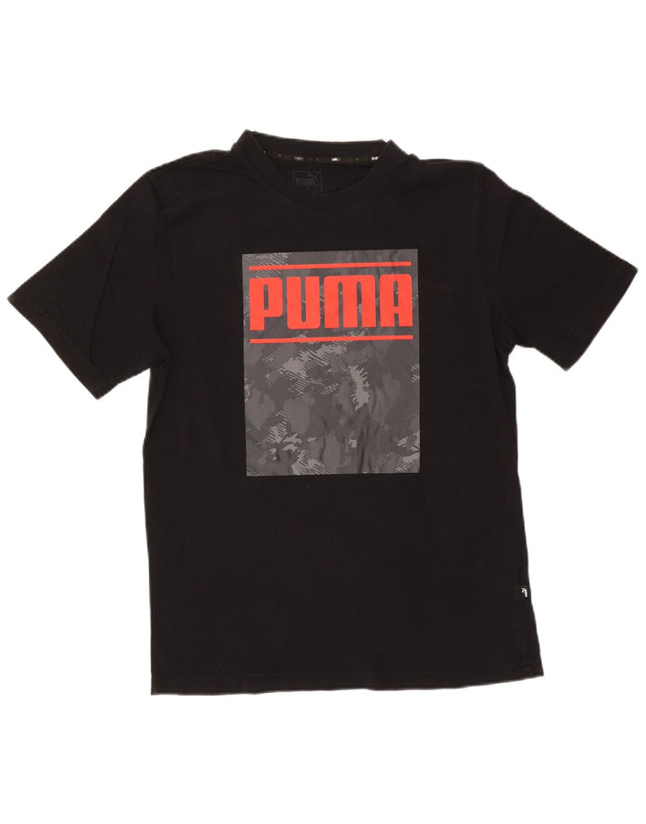 Puma Herren Grafik T-Shirt Top Mittelschwarz Baumwolle