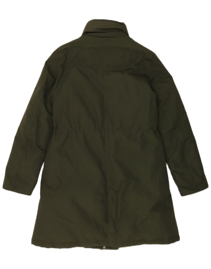 Woolrich Damen Übergroße wattierte Jacke UK 10 Small Khaki Baumwolle