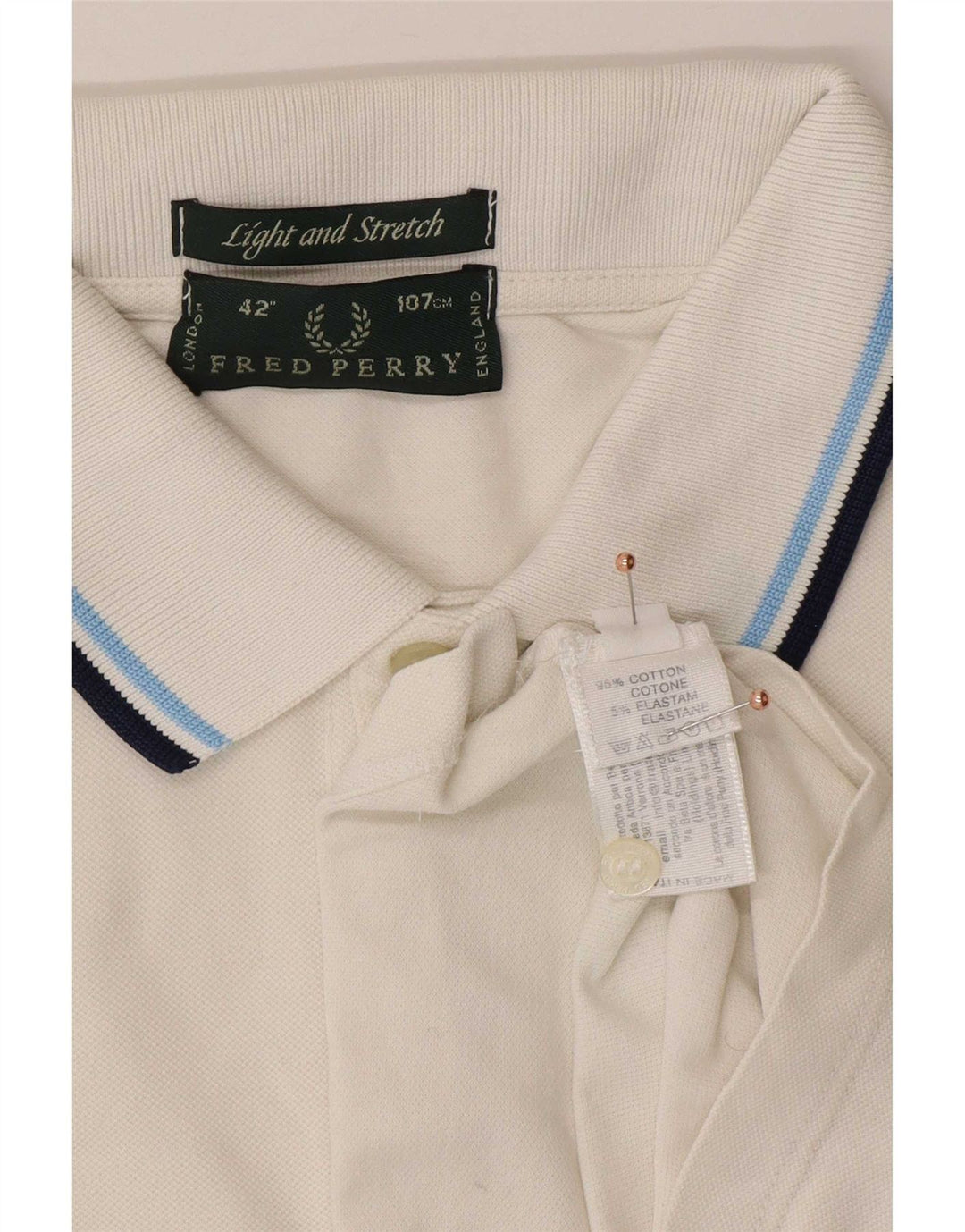 Fred Perry Herren-Poloshirt aus mittelweißer Baumwolle
