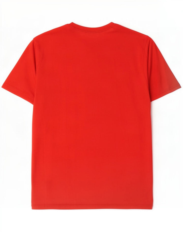 Nike Herren Dri Fit Grafik-T-Shirt-Oberteil aus mittelrotem Polyester