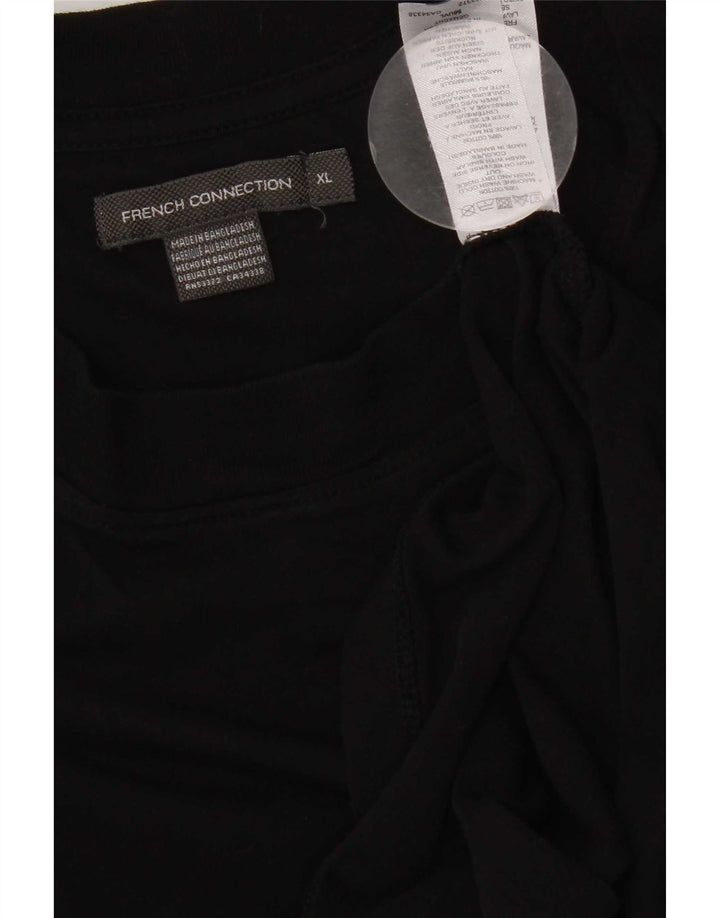 French Connection Herren T-Shirt Top XL Schwarz Baumwolle