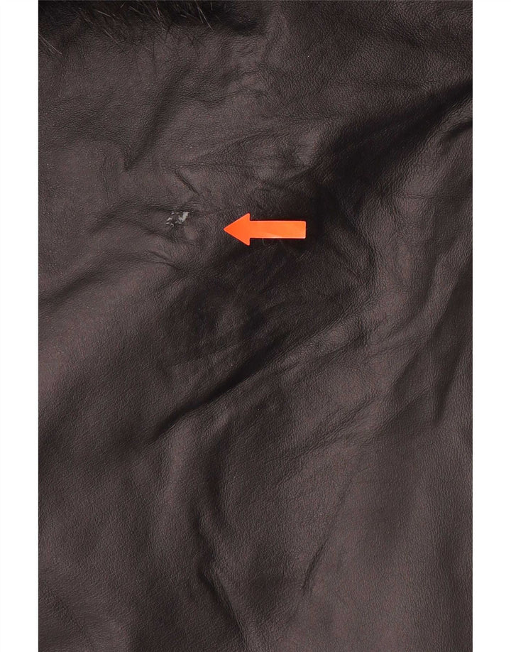 Wallis Damen Übergroßer Ledermantel UK 10 Small Schwarz