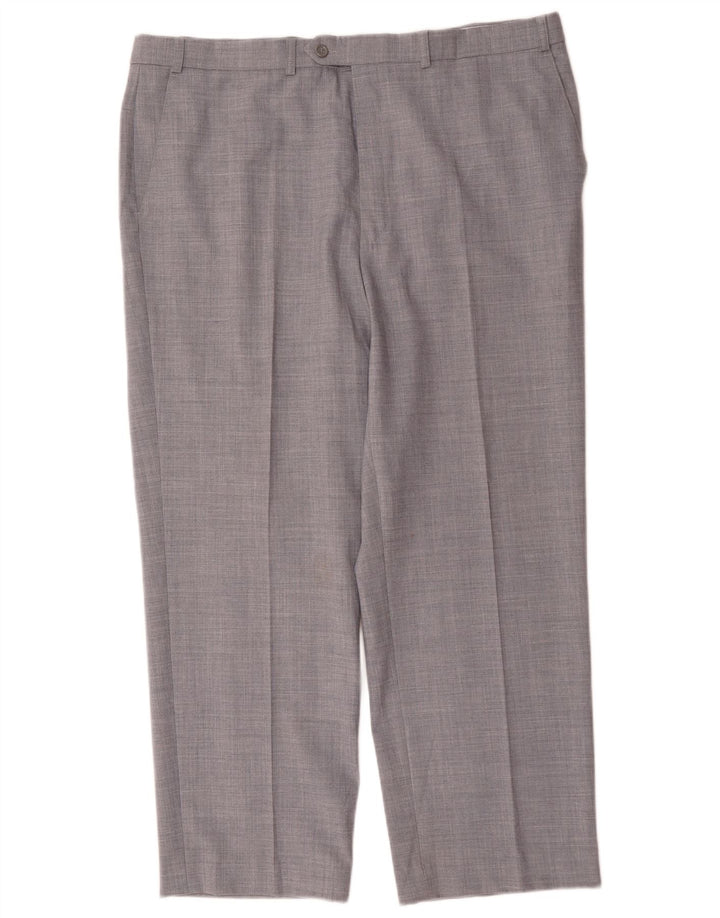 Gerade Herren-Anzughose von Marks & Spencer, W40, L29, grau, Polyester