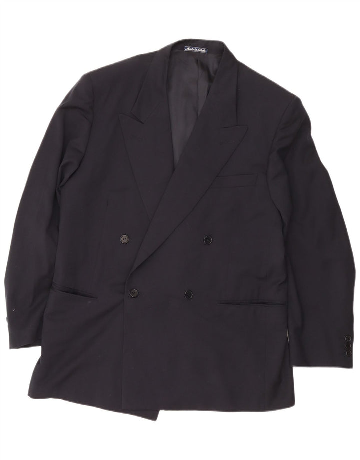 Cerruti 1881 Zweireihiger Herren-Blazer aus mittelblauer Wolle