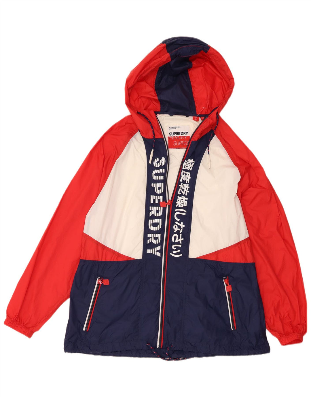 Superdry Damen Übergroße Grafik-Regenjacke UK 10 Small Mehrfarbig
