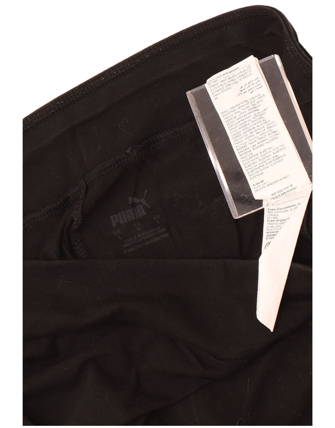 Puma Damen Leggings UK 14 Large Schwarz Baumwolle