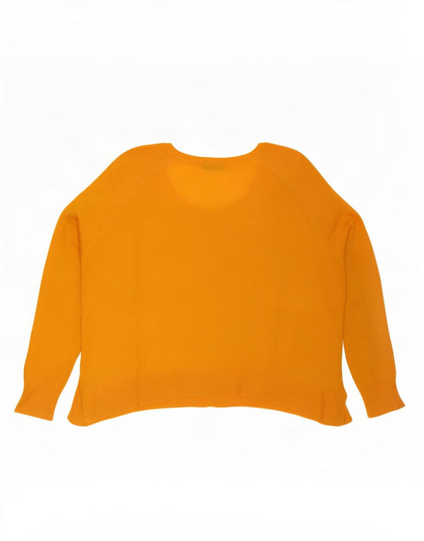 Zara Damen-Pullover, bauchfrei, übergroß, U-Boot-Ausschnitt, Gr. 10, Größe S, Orange
