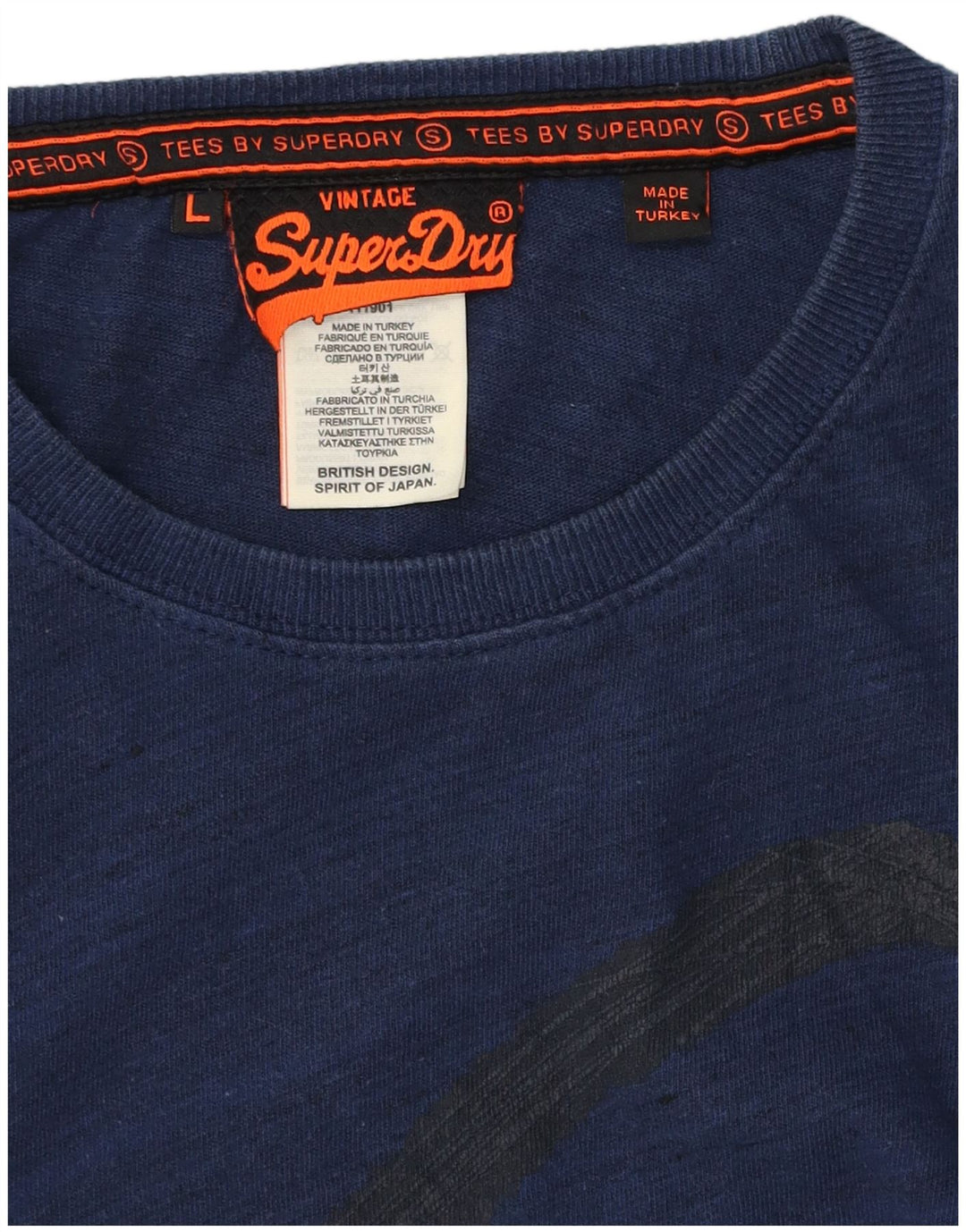 Superdry Herren-T-Shirt mit Grafik, Größe L, Marineblau, Baumwolle