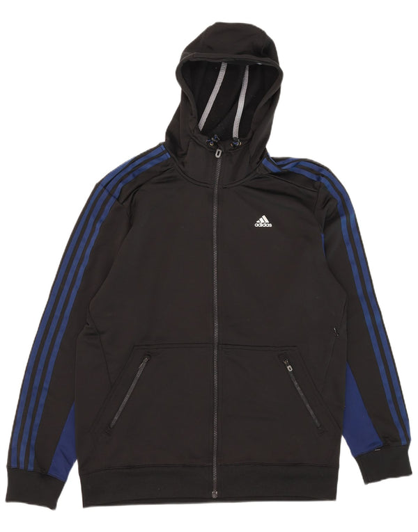 Adidas Herren Climalite Zip Hoodie Pullover Medium Schwarz Colourblock Polyester