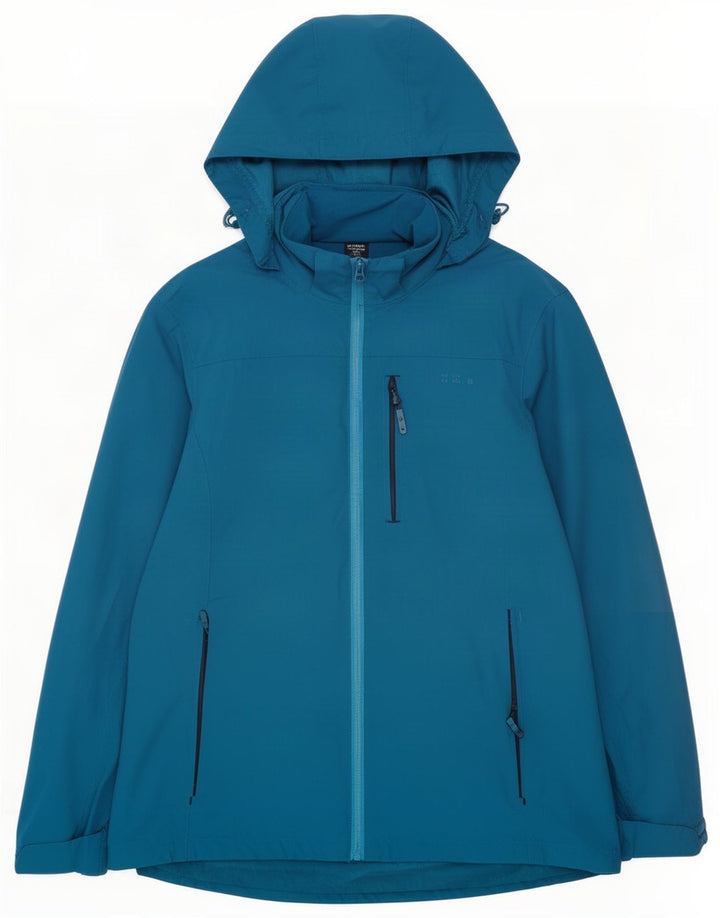 Mountain Warehouse Damen-Regenjacke mit Kapuze, UK 16, Größe L, Blau, Polyester