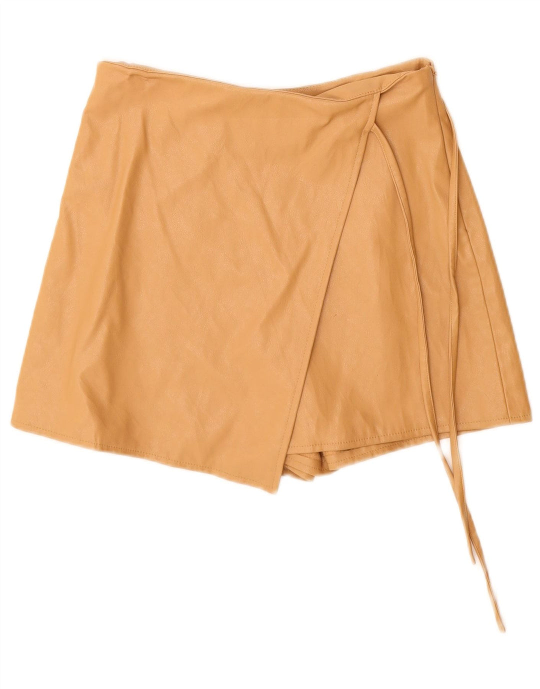 Zara Damen Ledershorts Small W26 Beige Polyurethan