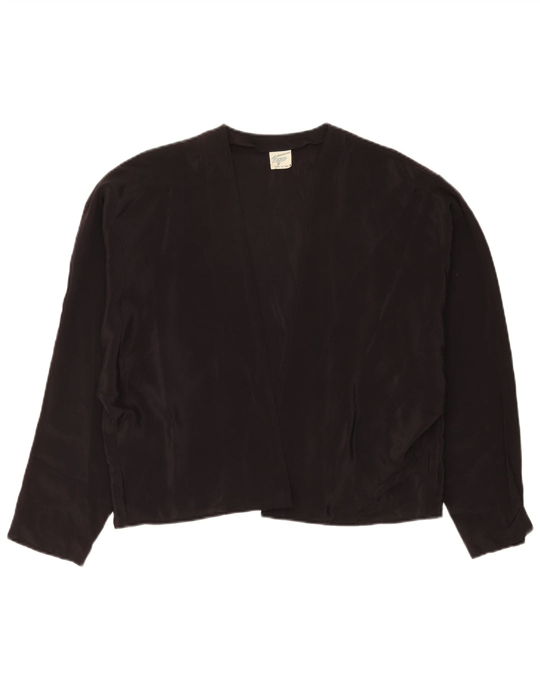 Vintage Damen Übergroßes Bolero-Top IT 44 Mittelschwarzes Acetat