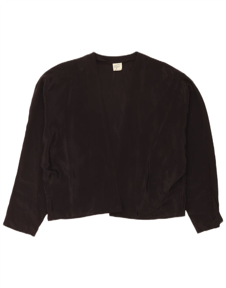 Vintage Damen Übergroßes Bolero-Top IT 44 Mittelschwarzes Acetat