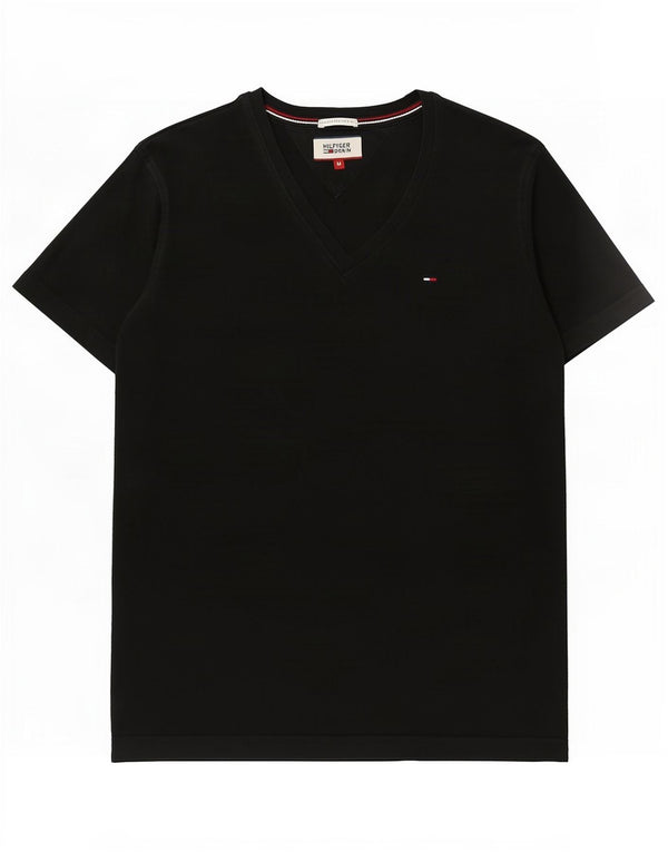 Tommy Hilfiger Damen T-Shirt Top UK 12 Medium Schwarz Baumwolle