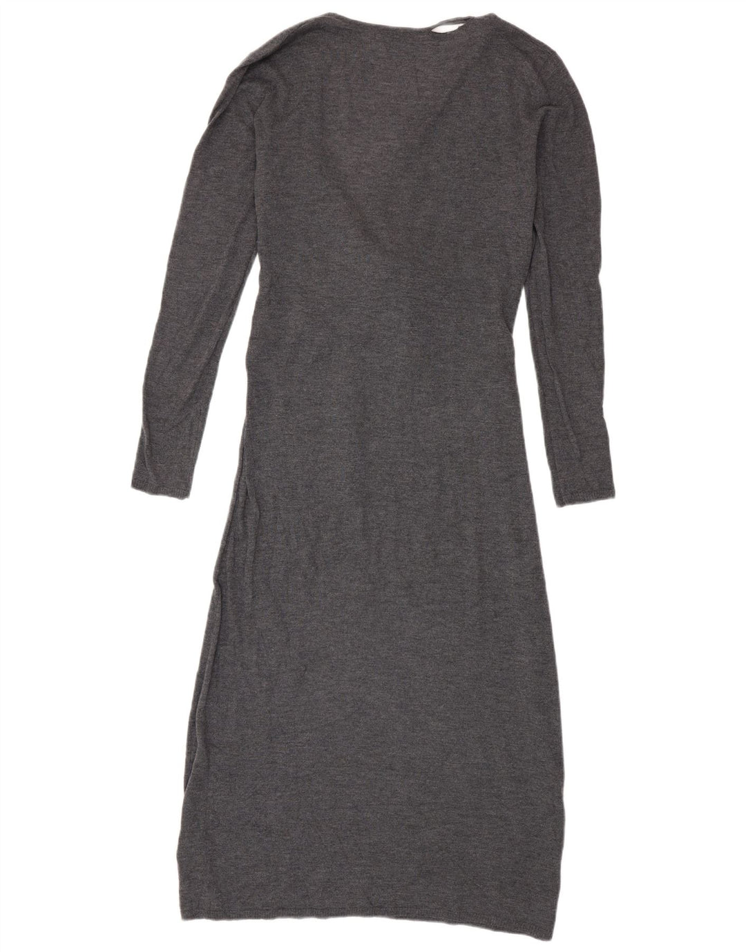 Zara Damen Langarm-Pulloverkleid UK 10 Small Grau Polyester