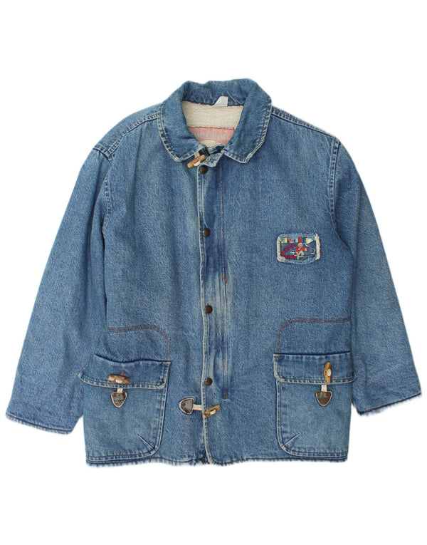 Casucci Jungen-Jeans-Sherpa-Jacke mit Grafik, 15–16 Jahre, Blau