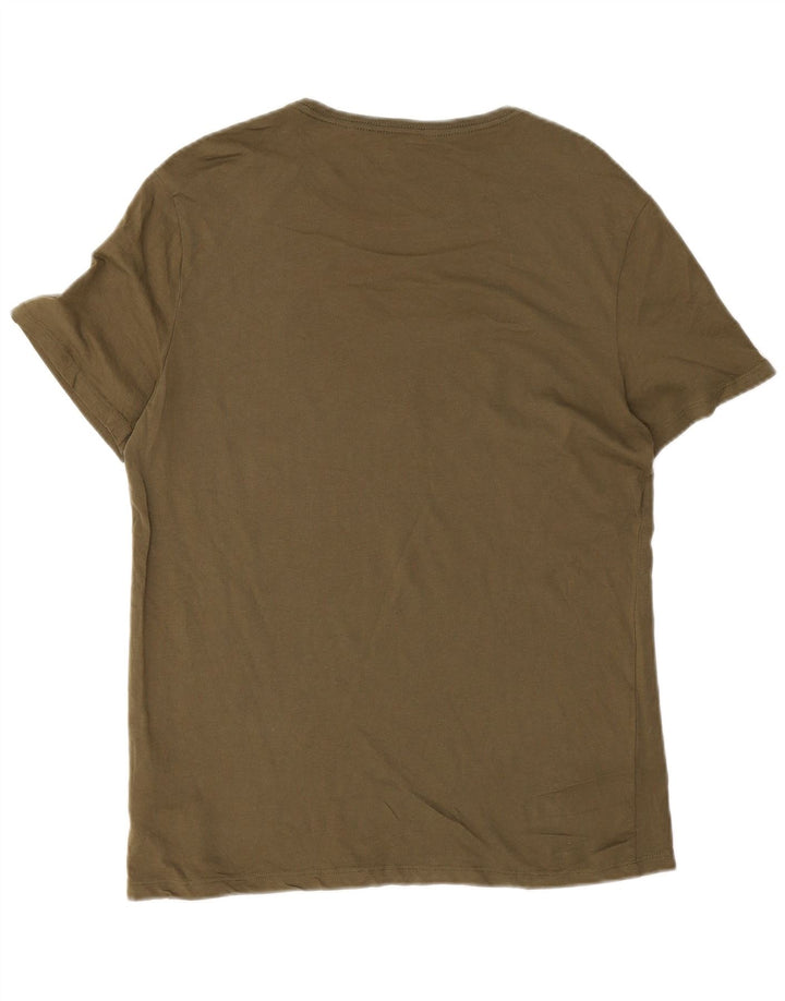 Guess Herren-T-Shirt mit Grafik, XL, Khaki, Baumwolle