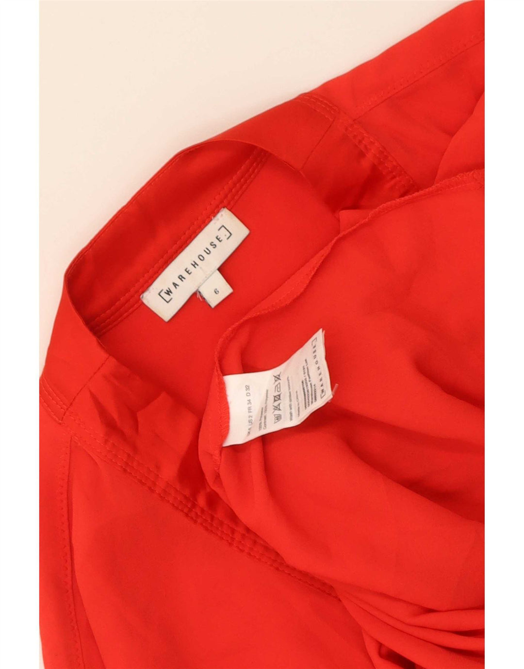 Warehouse Damen-Blusenoberteil, UK 6, XS, Rot, Polyester