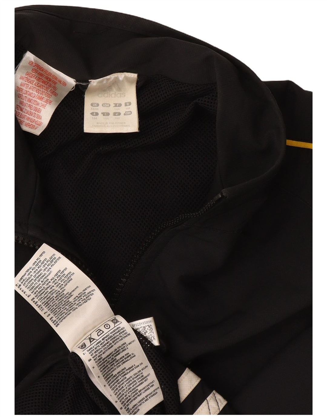 ADIDAS Jungen-Trainingsanzug-Top-Jacke, 13–14 Jahre, schwarzes Polyester