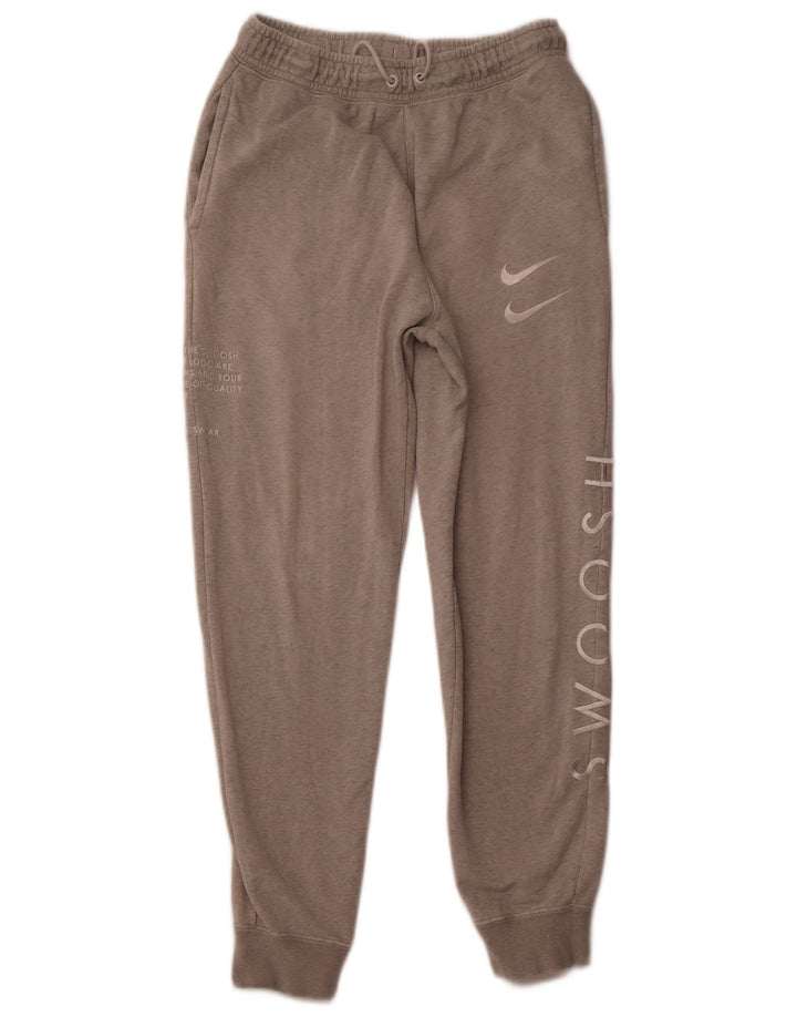 NIKE Damen-Trainingshose mit Grafik, Jogginghose, UK 10, Größe S, Grau, Baumwolle