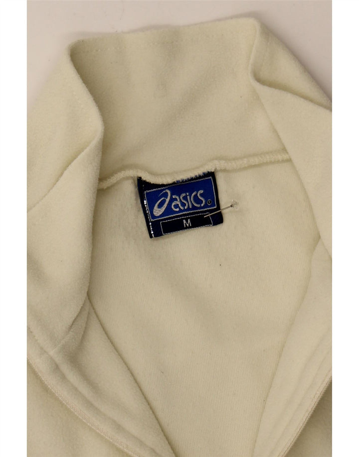 ASICS Mens Zip Neck Fleece Jumper Medium Beige Polyester Vintage Asics and Second-Hand Asics from Messina Hembry 