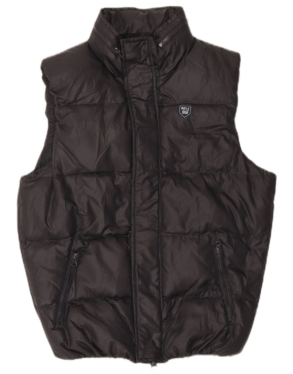 Rifle Herren-Weste mit Kapuze, gepolstert, UK 36, Größe S, Schwarz, Polyester