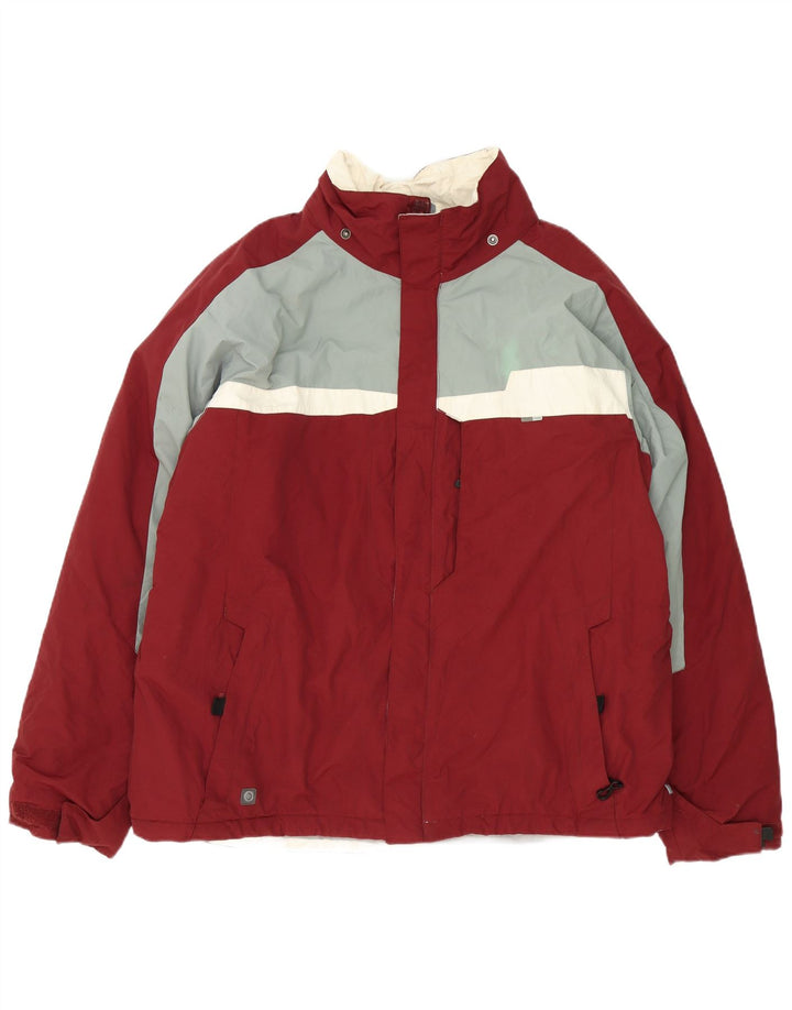 Columbia Herren-Skijacke UK 42 XL Burgunderfarbenes Colourblock-Polyester