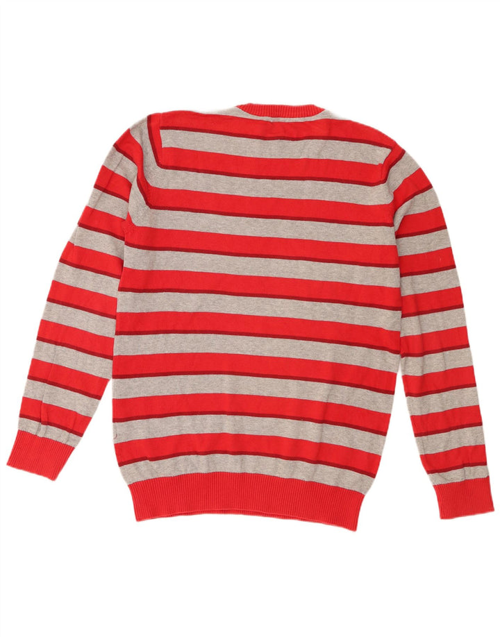 Jack & Jones Herren-Pullover mit Rundhalsausschnitt, reguläre Passform, klein, rot gestreift
