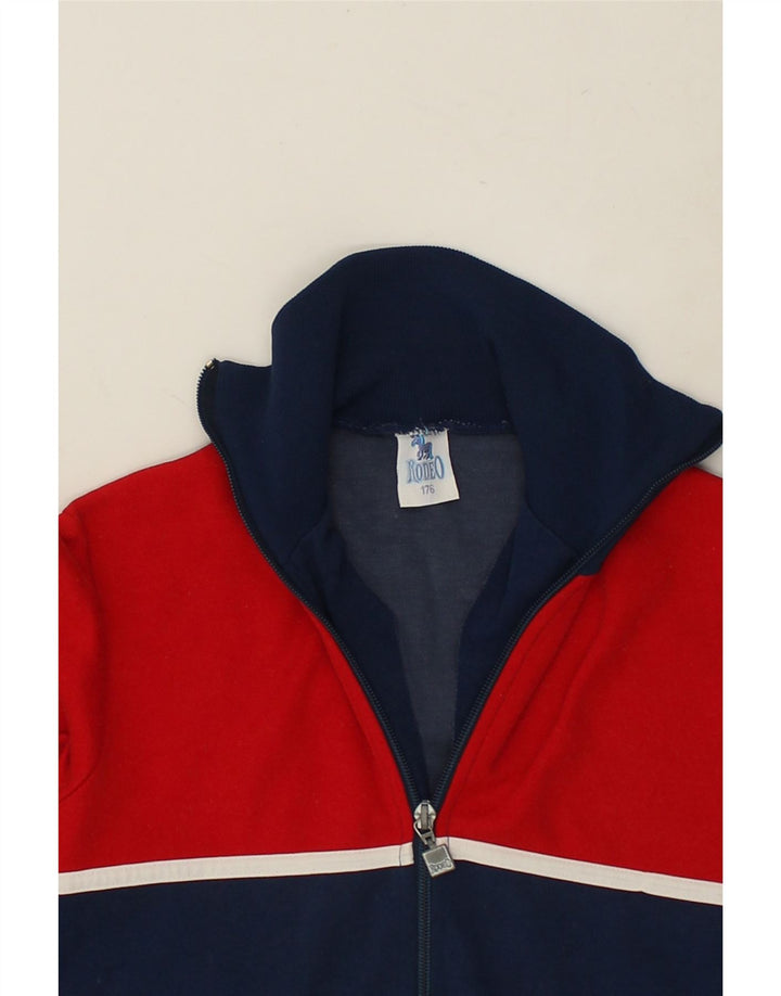 RODEO Boys Tracksuit Top Jacket 15-16 Years Navy Blue Colourblock Cotton | Vintage Rodeo | Thrift | Second-Hand Rodeo | Used Clothing | Messina Hembry 
