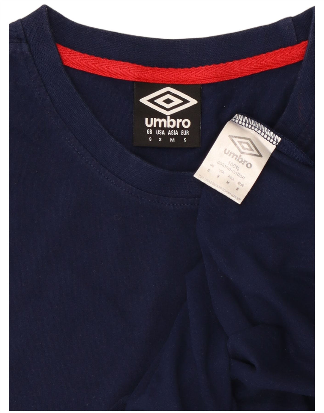 Umbro Herren T-Shirt Top Small Marineblau Baumwolle