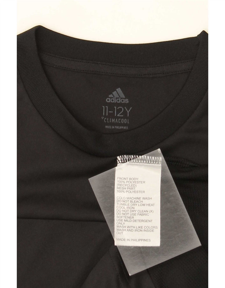 Adidas Jungen Climacool Graphic T-Shirt Top 11–12 Jahre, schwarzes Polyester