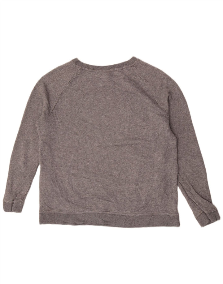 Nike Womens Graphic Sweatshirt Pullover UK 14 Mittelgrau gefleckte Baumwolle