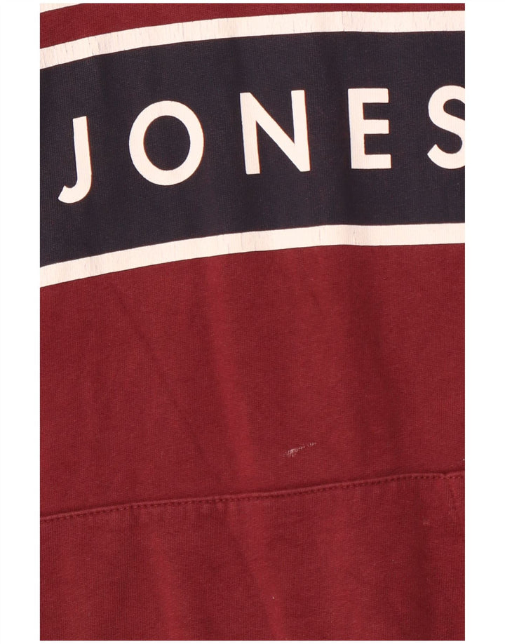 JACK & JONES Herren Core Graphic Kapuzenpullover, mittlere Burgunderrote Baumwolle