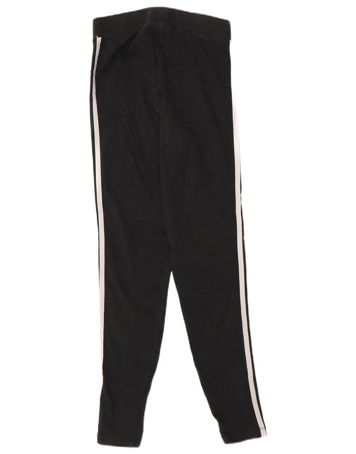 Adidas Damen Leggings UK 10 Small Schwarz Baumwolle