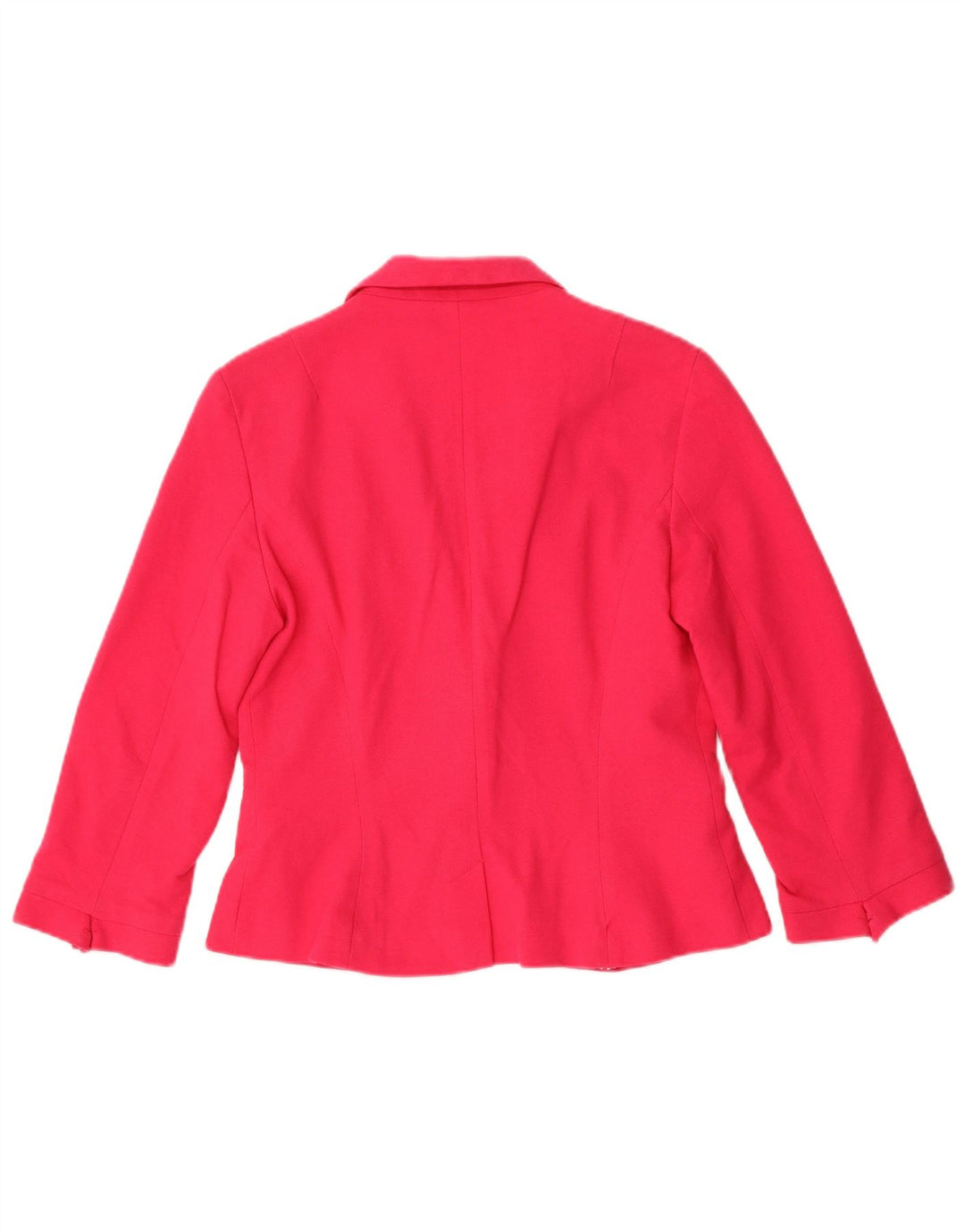 Zara Damen Crop 1 Button Blazer Jacke UK 14 Große rosa Baumwolle