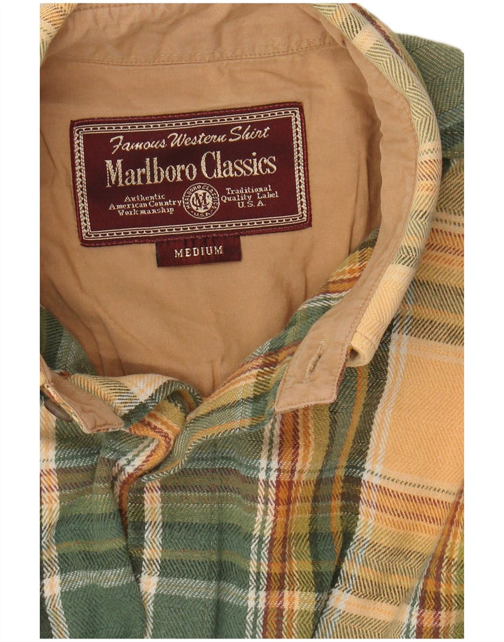 MARLBORO CLASSICS Herren Flanellhemd Mittelgrün kariert