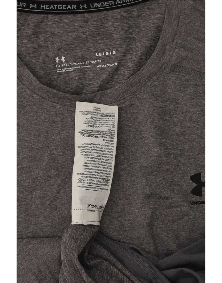 Under Armour Herren Heat Gear T-Shirt Top Large Grau Polyester