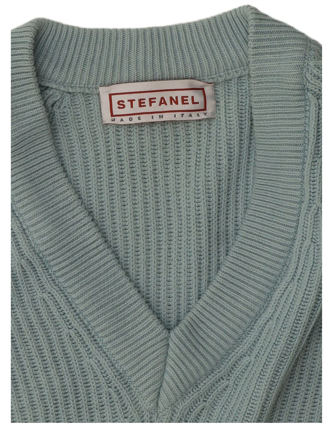 Stefanel Damen-Pullover mit V-Ausschnitt, UK 16, Größe L, Blau
