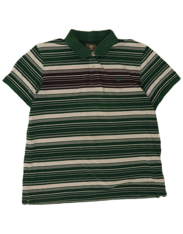 Timberland Herren-Poloshirt mit normaler Passform, XL, grün gestreift, Baumwolle