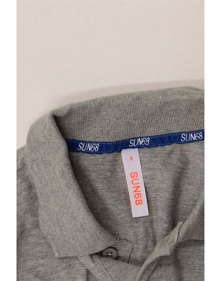 SUN68 Herren-Poloshirt mit Grafik, Größe S, Grau, Farbblock